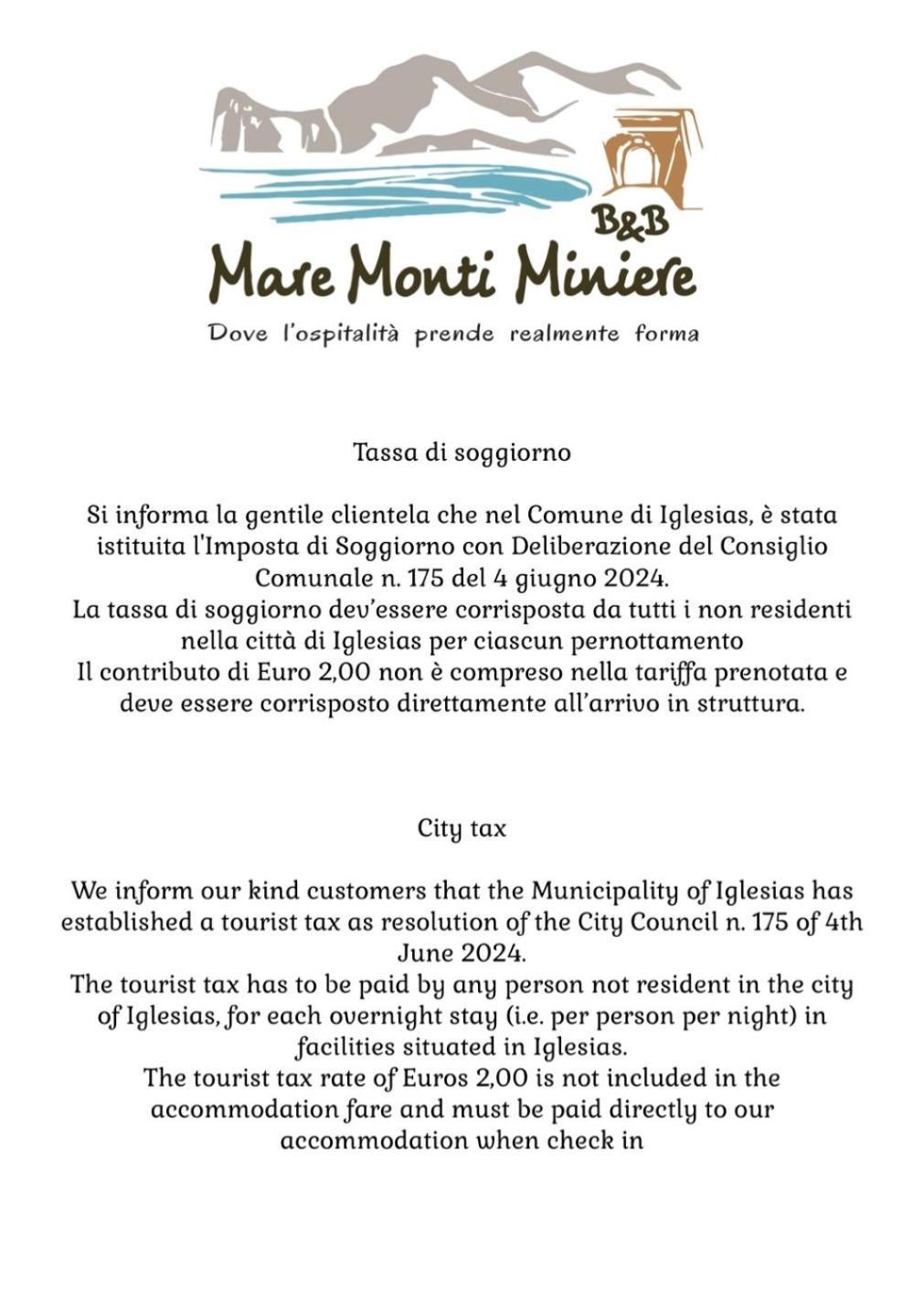 B&B Mare Monti Miniere Іглесіас Екстер'єр фото